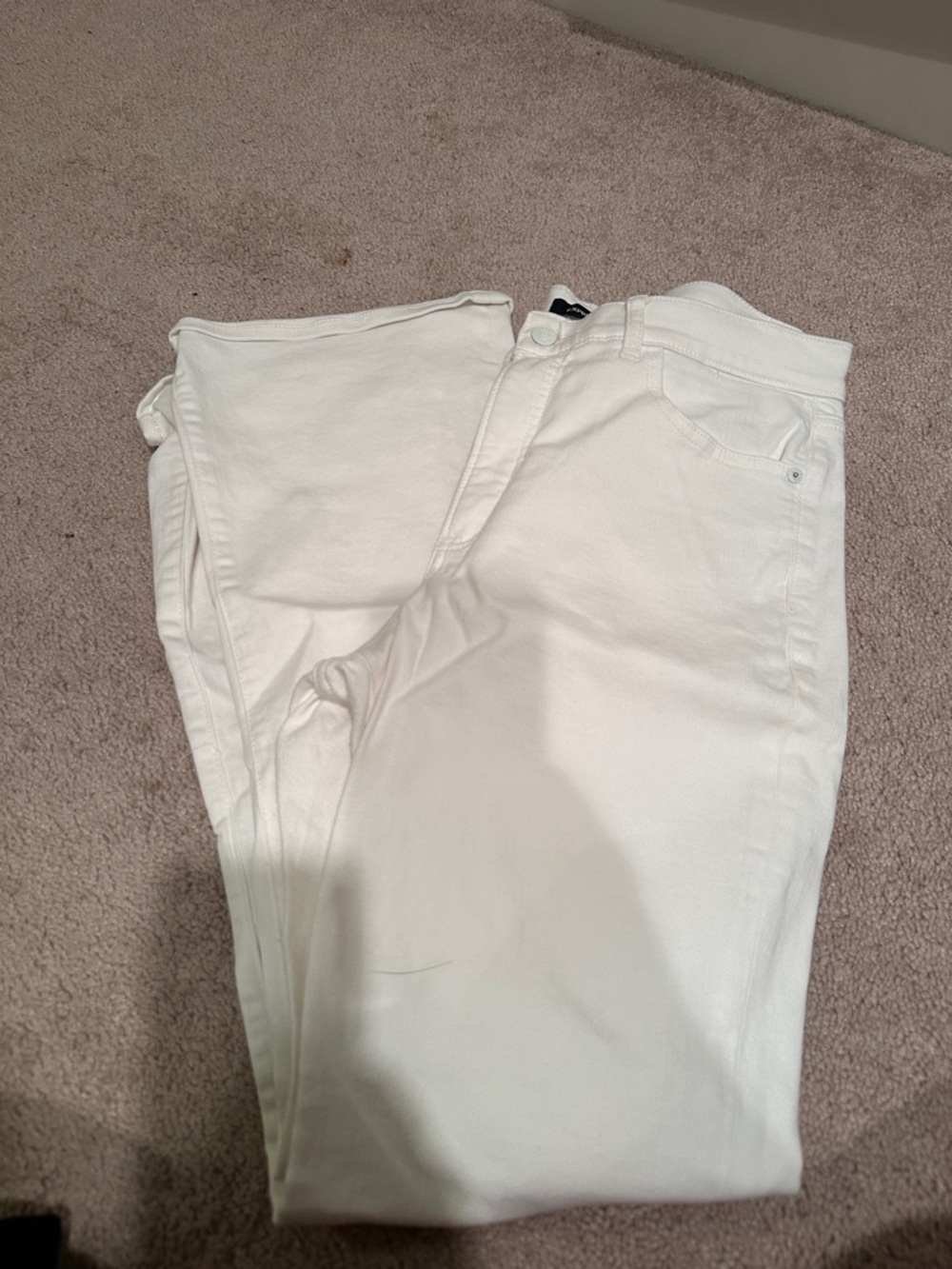 Express White Denim Jeans with High-Rise Waist